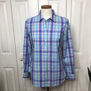 Vineyard Vines popover plaid shirt, with roll tabs